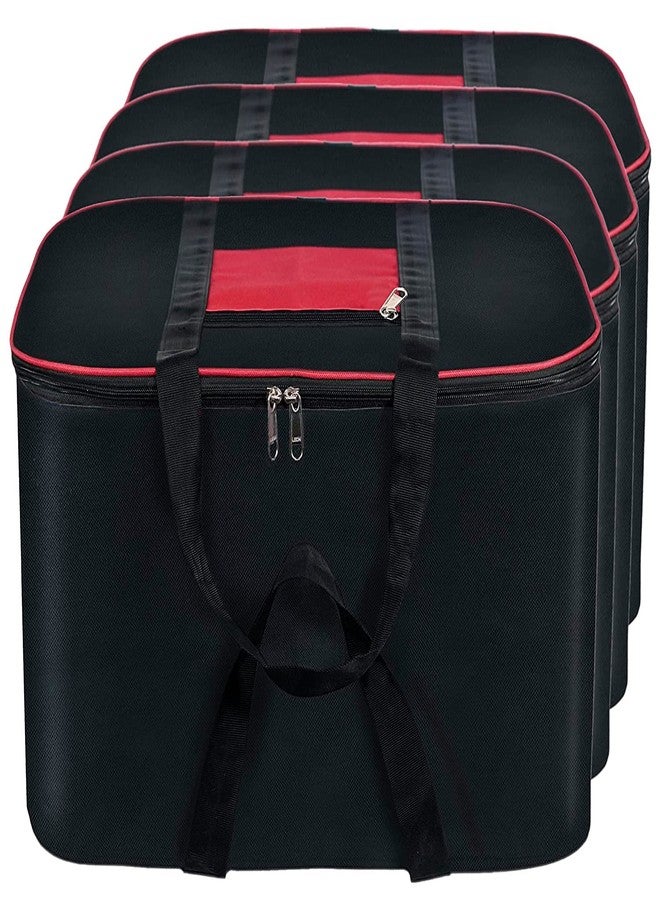 Rylan 4 Pack Big Underbed Storage Bag Moisture Proof Cloth Organiser with Zippered Closure and Handle for Wardrobe, Saree, Shirts,Blankets,Bedsheets (54 x 46 x 28 cm) - Image 1